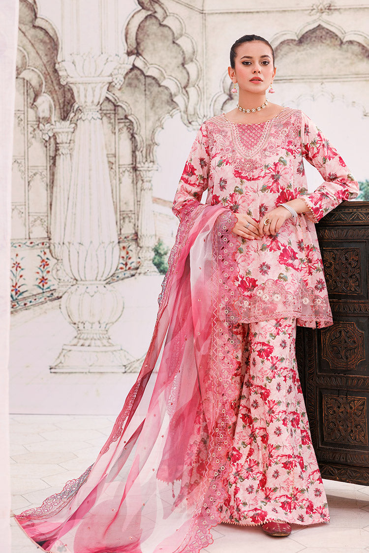 Picture of 3-PC Unstitched Digital Printed Lawn Suit - Available at Raja Sahib