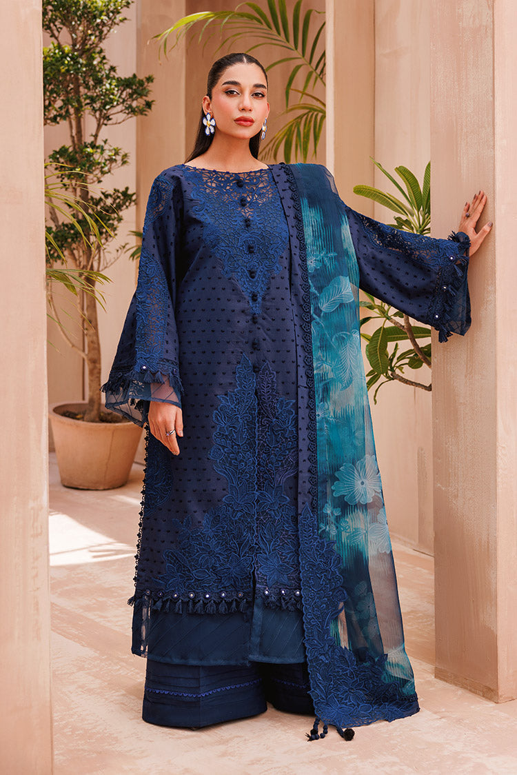 Picture of 3-PC Unstitched Embroidered Chikankari Lawn Suit - Available at Raja Sahib