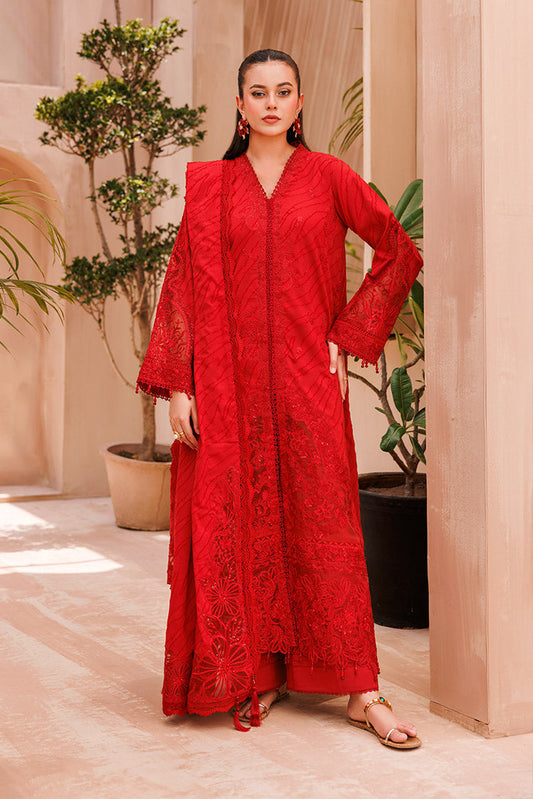 Picture of 3-PC Unstitched Embroidered Chikankari Lawn Suit - Available at Raja Sahib