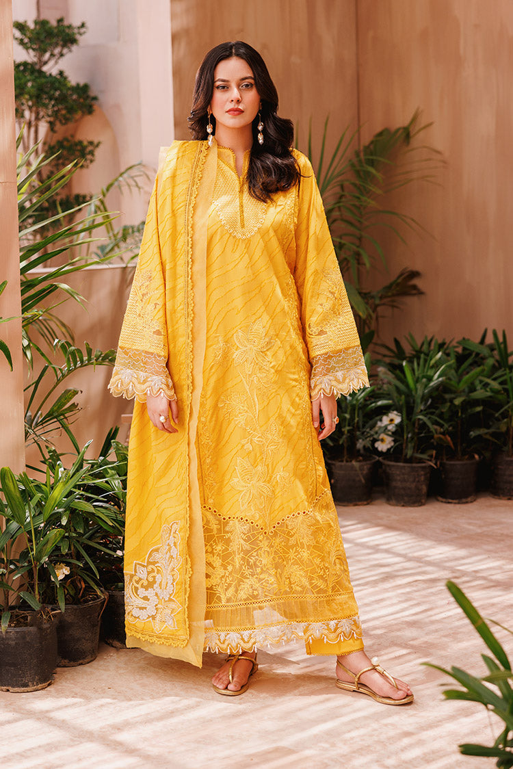 Picture of 3-PC Unstitched Embroidered Chikankari Lawn Suit - Available at Raja Sahib