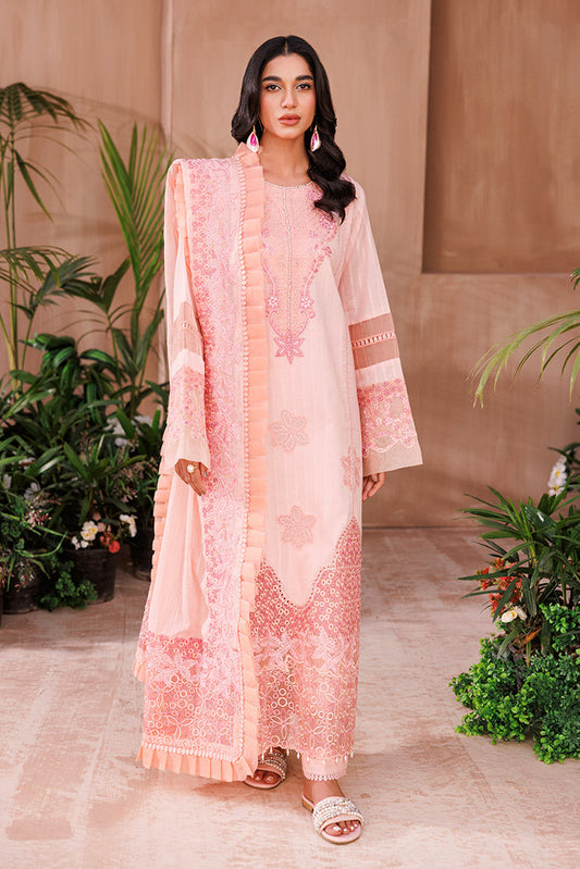 Picture of 3-PC Unstitched Embroidered Chikankari Lawn Suit - Available at Raja Sahib