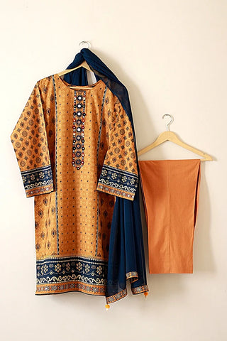 Picture of Kashish - Reaty to Wear 3 PC Lawn Suit - Mari Gold - EMPR60 - Available at Raja Sahib