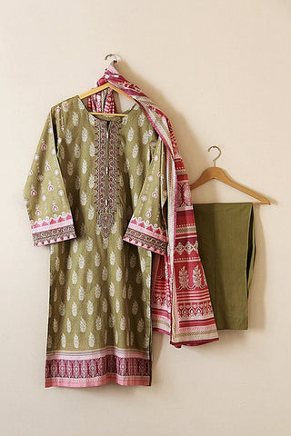 Picture of Kashish - Reaty to Wear 3 PC Lawn Suit - Leaf Green - EMPR60 - Available at Raja Sahib