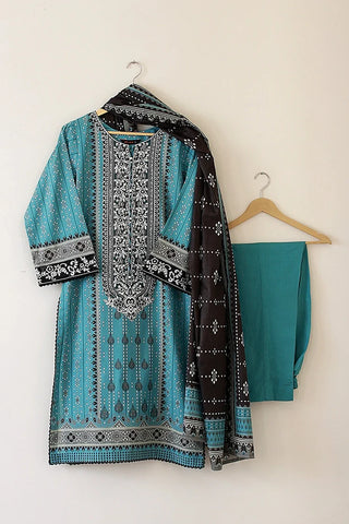 Picture of Kashish - Reaty to Wear 3 PC Lawn Suit - Blue - EMPR70 - Available at Raja Sahib