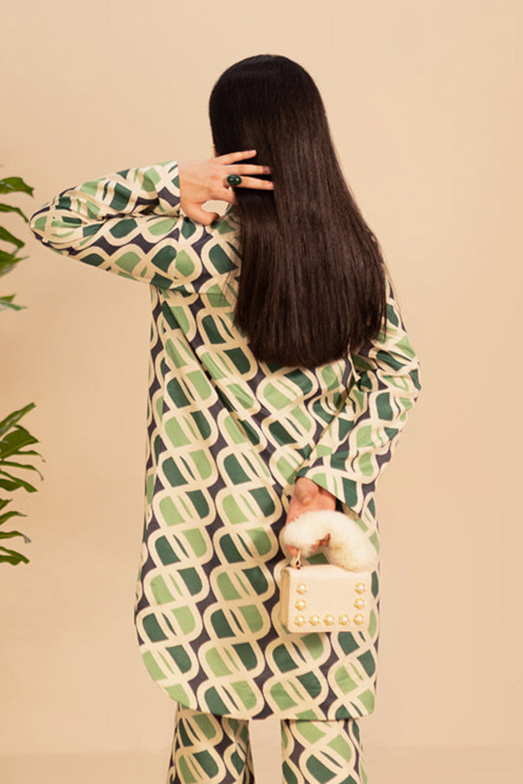 Picture of Fozia Khalid - Basics Print Edit - Emeraude - Available at Raja Sahib