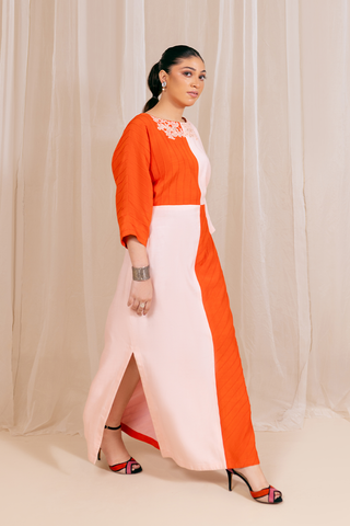 Picture of Fozia Khalid - Kaftaan Casual Pret Collection - Coral Bloom - Available at Raja Sahib