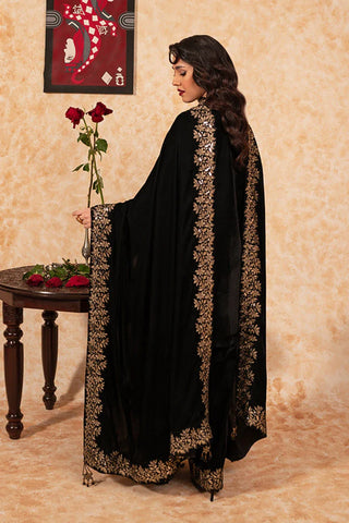 Picture of Fozia Khalid - Velvet Deck - Ebony - Available at Raja Sahib