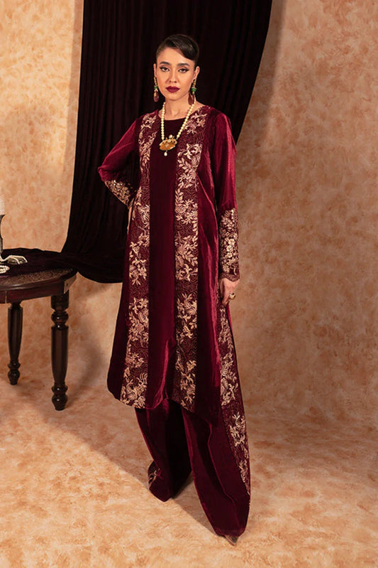 Picture of Fozia Khalid - Velvet Deck - Duchess - Available at Raja Sahib