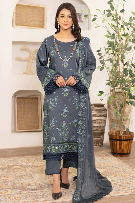 Picture of Kleren - Flora Embroidered Viscose Collection - F-28 - Available at Raja Sahib