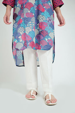 Picture of Senorita - GAA-02624 | Blue & Multicolor | Casual Kurta | Cotton Lawn Printed - Available at Raja Sahib