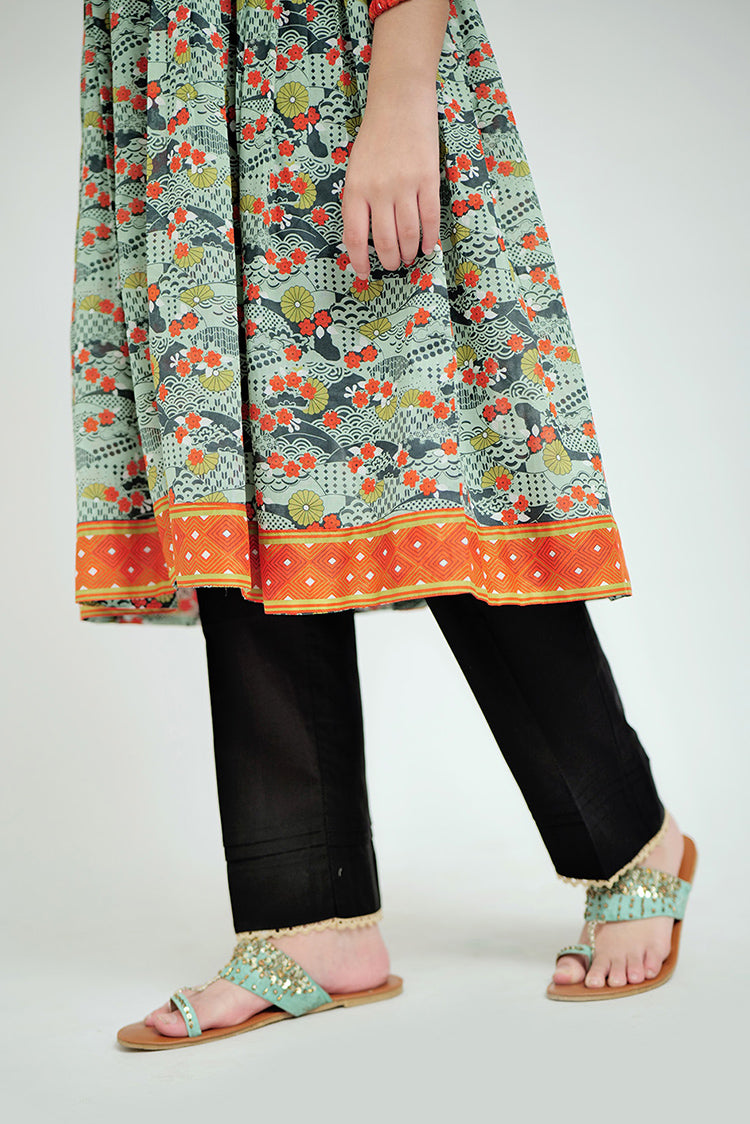 Picture of Senorita - GAA-02625 | Green & Multicolor | Casual 3 Piece Suit | Cotton Lawn Printed - Available at Raja Sahib