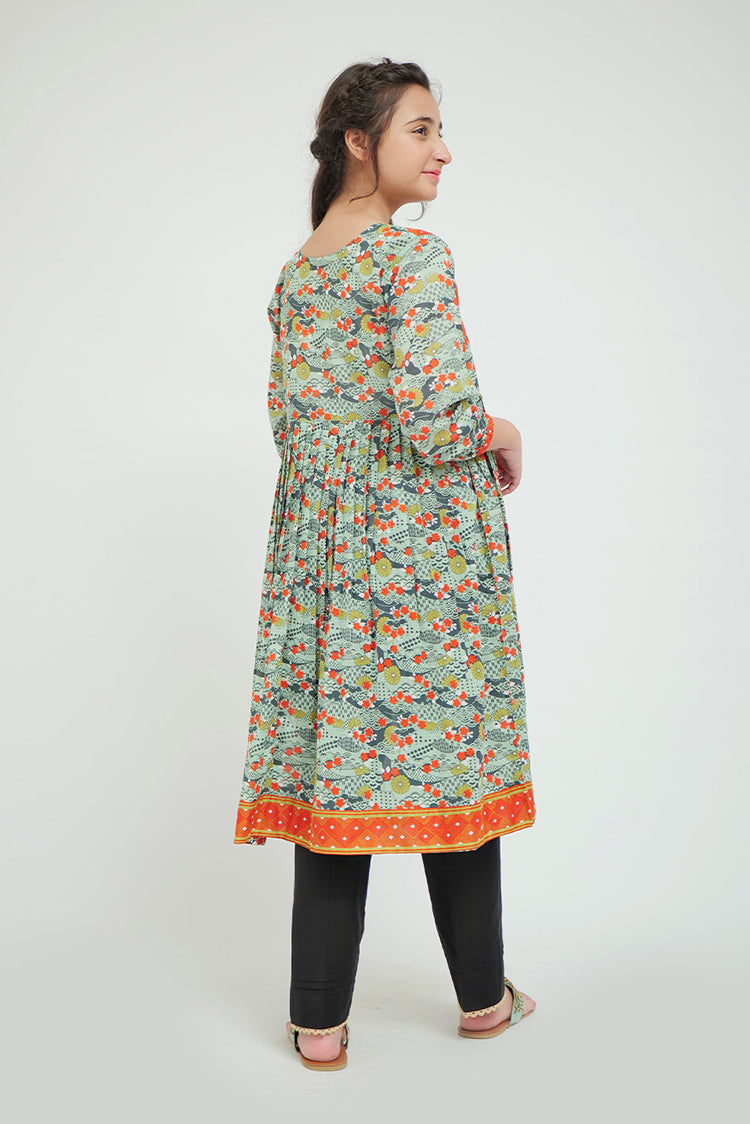 Picture of Senorita - GAA-02625 | Green & Multicolor | Casual 3 Piece Suit | Cotton Lawn Printed - Available at Raja Sahib