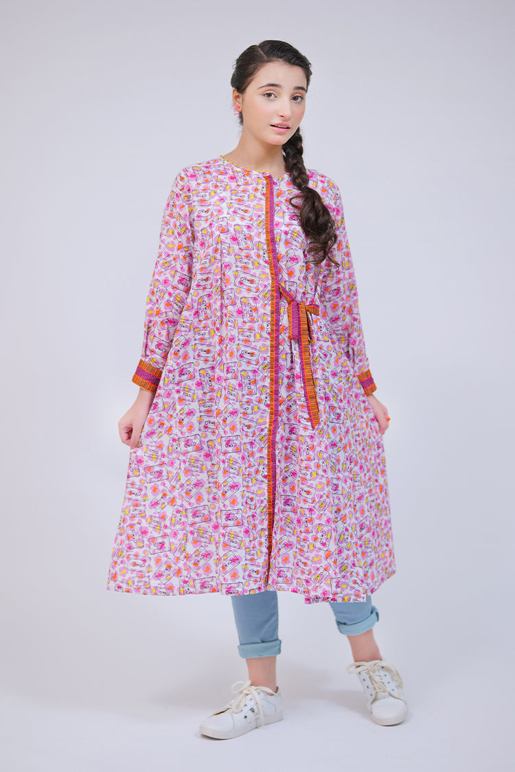 Picture of Senorita - GAA-02719 | White & Multicolor | Casual Kurta  | Cotton Lawn Printed - Available at Raja Sahib