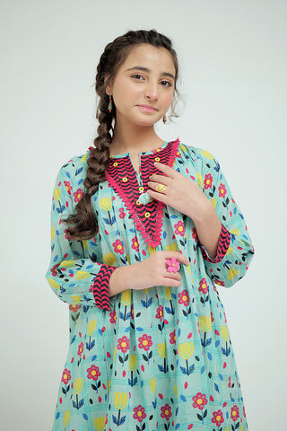 Picture of Senorita - GAC-02573 | Sea Green & Multicolor | Casual 2 Piece Suit  | Cotton Lawn Printed - Available at Raja Sahib