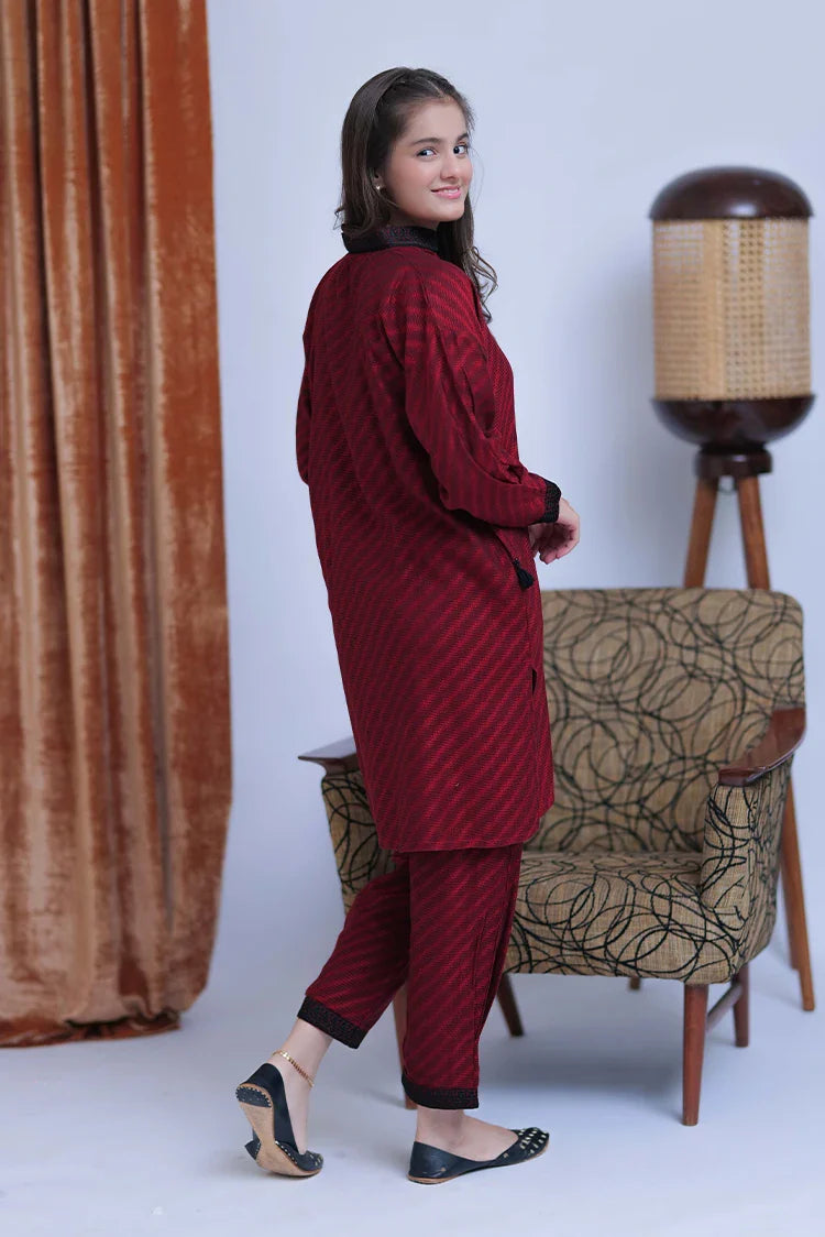 Picture of GAC-02772 | Red & Black | Casual 2 Piece Suit | Acrylic Fabric - Available at Raja Sahib