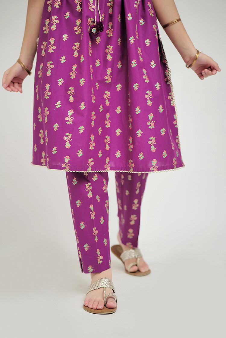 Picture of Senorita - GAD-02662 | Dark Pink | Casual 3 Piece Suit | Cotton Cambric - Available at Raja Sahib