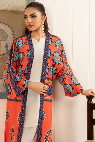 Picture of Stitch Vibes - Basic Wear Pret - 1 PC - Orange Daisy Shrug - Available at Raja Sahib