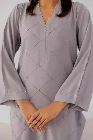 Picture of The Slay Wear - Basic Stitched - Grey Pearl Set - Available at Raja Sahib