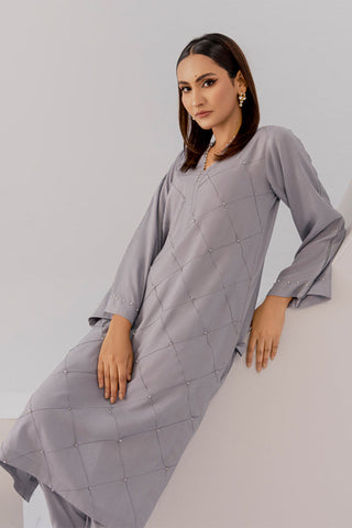 Picture of The Slay Wear - Basic Stitched - Grey Pearl Set - Available at Raja Sahib