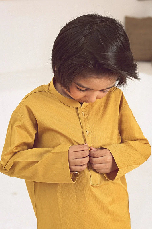 Picture of Istor - 2 PC Stitched - Kids Suit - Yellow - IST-104 - Available at Raja Sahib