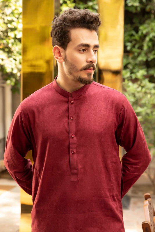 Picture of Istor - 1 Pc Stitched - Blood Red Kurta - IST-16 - Available at Raja Sahib