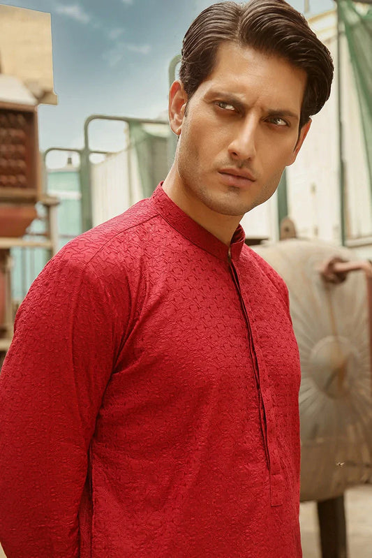 Picture of Istor - 1 Pc Stitched - Red Kurta - IST-42 - Available at Raja Sahib