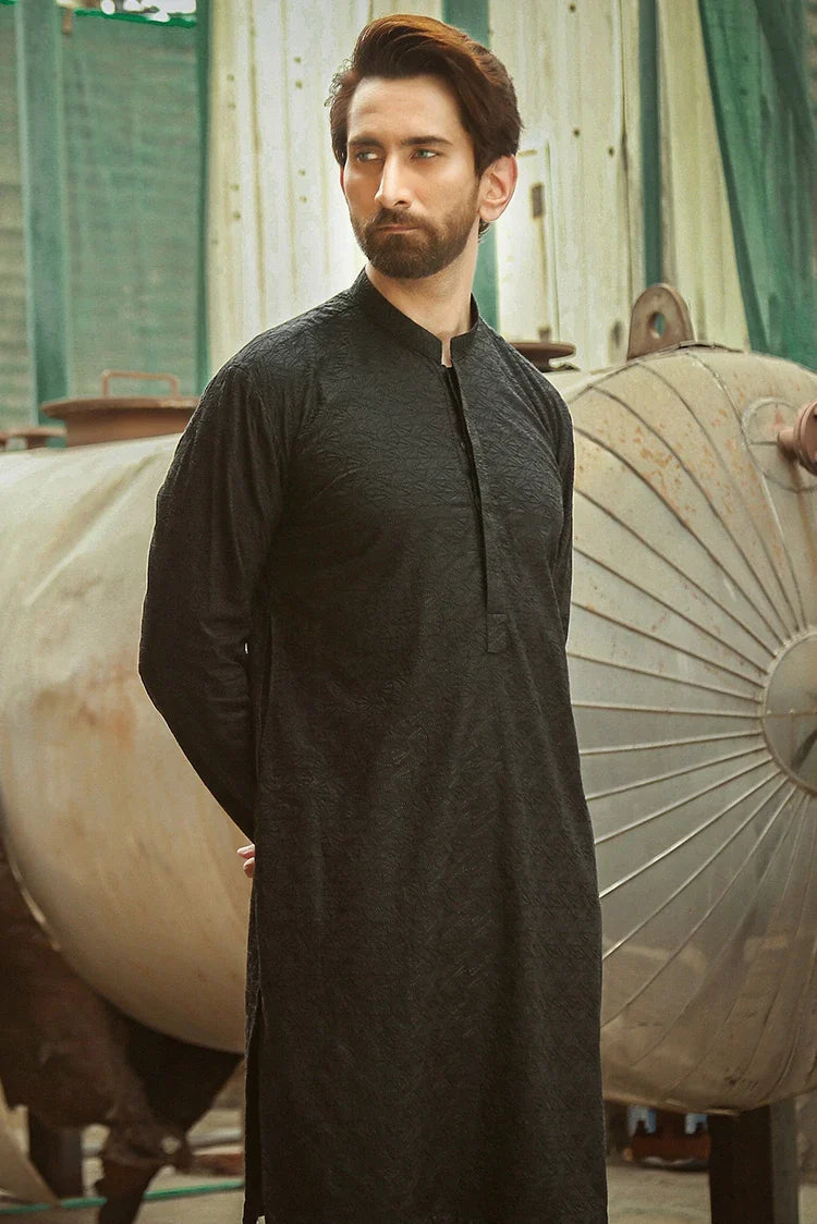 Picture of Istor - 1 Pc Stitched - Black Kurta - IST-44 - Available at Raja Sahib