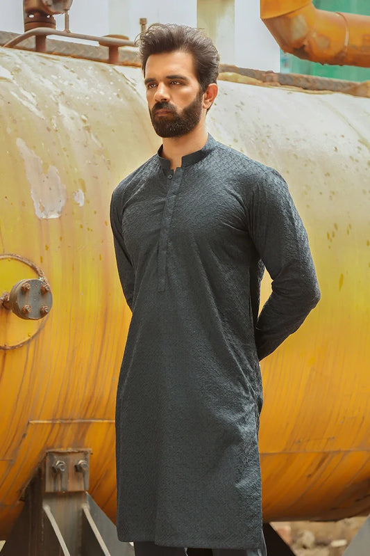 Picture of Istor - 1 Pc Stitched - Navy Kurta - IST-45 - Available at Raja Sahib