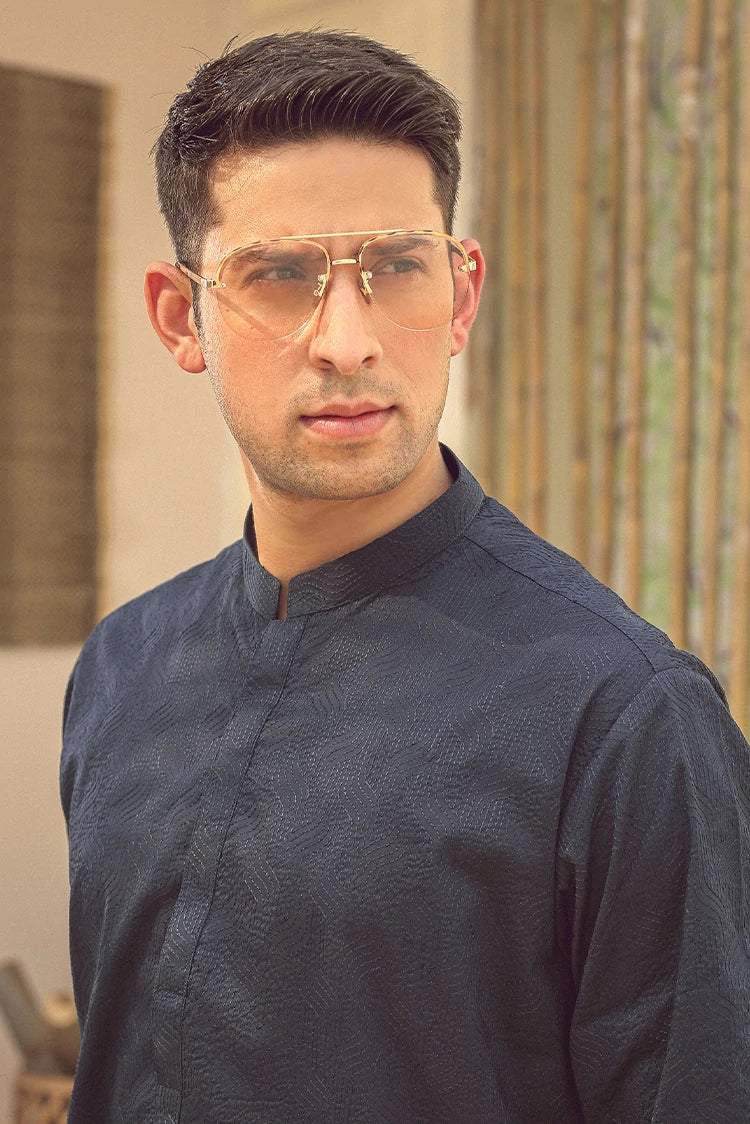 Picture of Istor - 1 Pc Stitched - Navy Kurta - IST-68 - Available at Raja Sahib