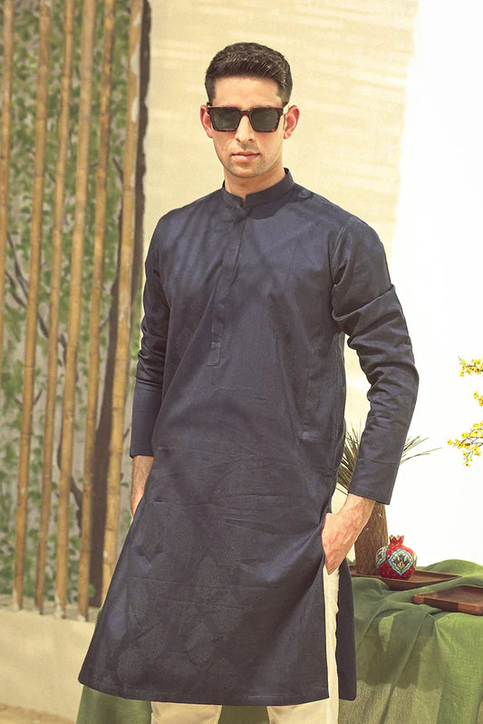 Picture of Istor - 1 Pc Stitched - Navy Kurta - IST-77 - Available at Raja Sahib