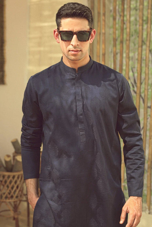 Picture of Istor - 1 Pc Stitched - Navy Kurta - IST-77 - Available at Raja Sahib