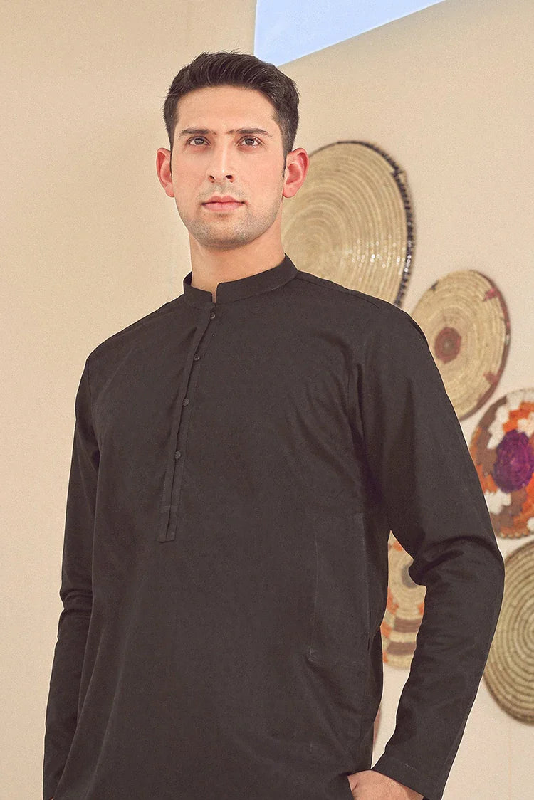 Picture of Istor - 1 Pc Stitched - Black Kurta - IST-80 - Available at Raja Sahib