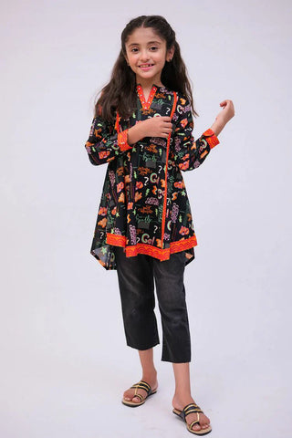 Picture of Senorita - KAA-02723 - Black & Multicolor - Casual Kurta - Cotton Lawn Printed - Available at Raja Sahib