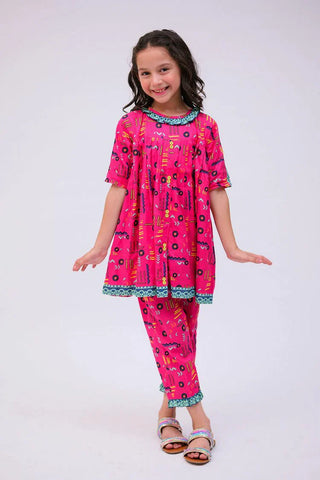 Picture of Senorita - KAC-02721 - Shocking Pink & Multicolor - Casual 2 Piece Suit - Cotton Lawn Printed - Available at Raja Sahib