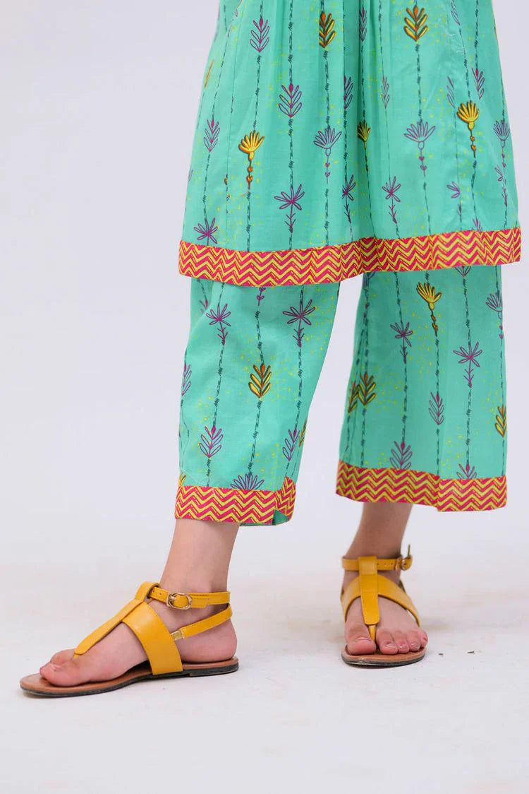 Picture of Senorita - KAC-02722 - Sea Green & Multicolor - Casual 2 Piece Suit - Cotton Lawn Printed - Available at Raja Sahib