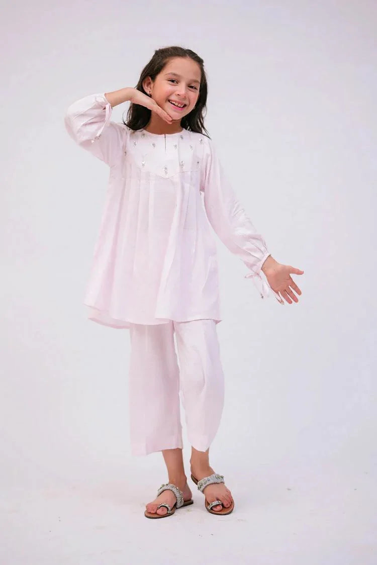 Picture of Senorita - KAC-02782 - Light Pink - Casual 2 Piece Suit  - Viscose Fabric Jacquard - Available at Raja Sahib