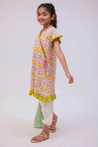 Picture of Senorita - KAD-02783 - Cream & Multicolor - Casual 3 Piece Suit - Cotton Lawn Printed - Available at Raja Sahib