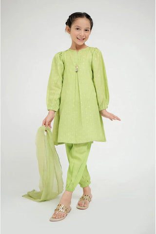 Picture of Senorita - KBD-02668 - Perrot Green & Gold - Casual Plus 3 Piece Suit - Viscose Jacquard Flament - Available at Raja Sahib