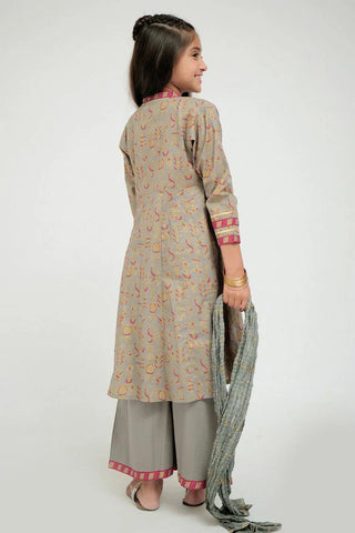 Picture of Senorita - KBD-02695 - Grey & Multicolor - Casual Plus 3 Piece Suit - Cotton Gold Print Lawn - Available at Raja Sahib