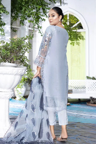 Picture of Ketifa - Formals Unstitched Collection - Floral Gray - Available at Raja Sahib