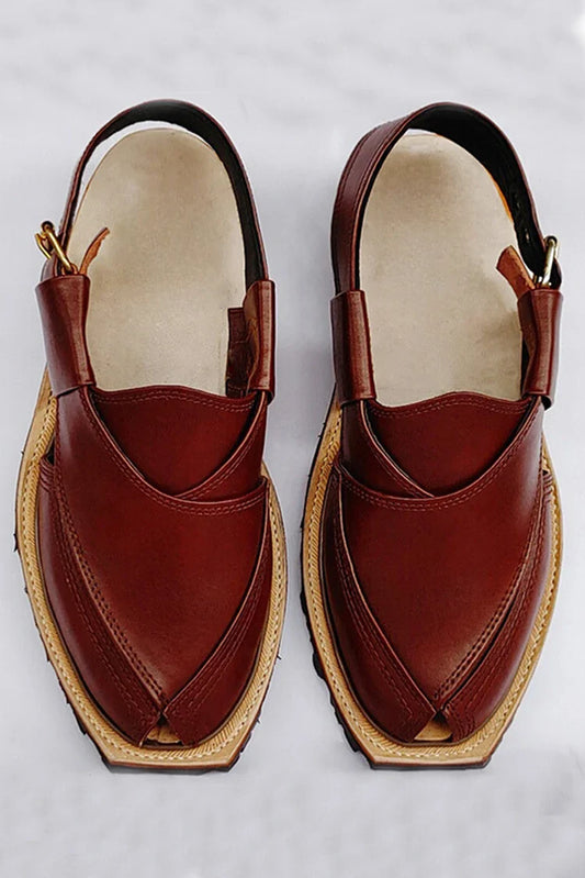 Picture of Khan's Wear - Norozi Chappal - Brown - Available at Raja Sahib