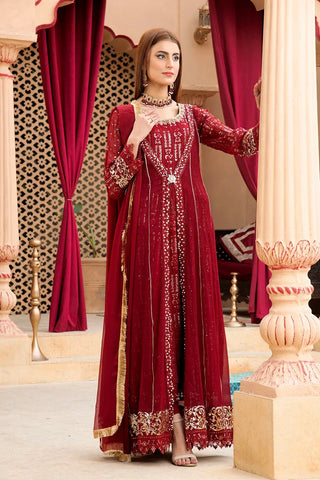 Picture of Manahils - Jal Pari RTW Collection - Kurti-B-005-Mehroon - Available at Raja Sahib