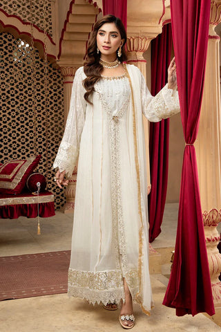 Picture of Manahils - Jal Pari RTW Collection - Kurti-B-005-Off White - Available at Raja Sahib