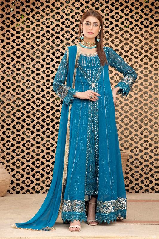 Picture of Manahils - Jal Pari RTW Collection - Kurti-B-005-Zinc - Available at Raja Sahib