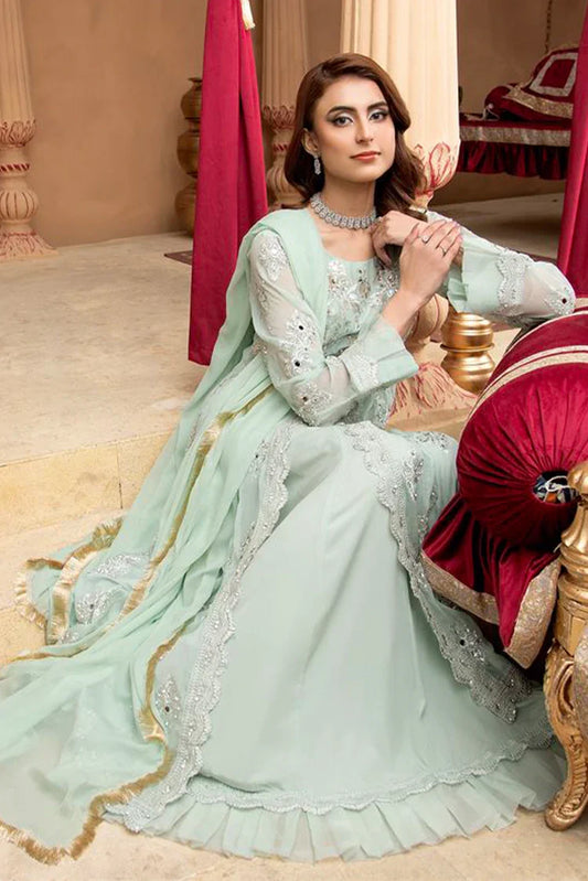 Picture of Manahils - Jal Pari RTW Collection - Kurti-B-006-Aqua - Available at Raja Sahib