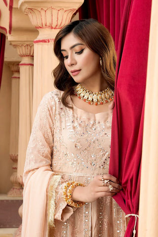 Picture of Manahils - Jal Pari RTW Collection - Kurti-B-007-Peach - Available at Raja Sahib