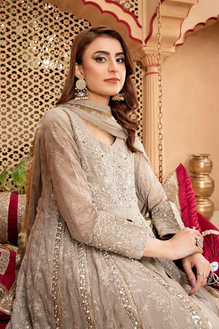 Picture of Manahils - Jal Pari RTW Collection - Kurti-B-007-Sand - Available at Raja Sahib