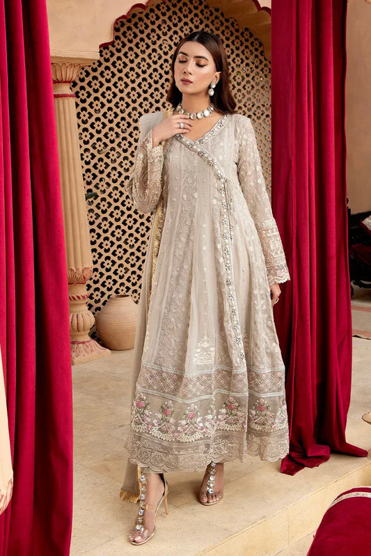 Picture of Manahils - Jal Pari RTW Collection - Angrakha-B-008-Sand - Available at Raja Sahib