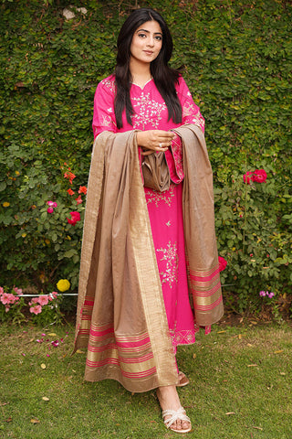 Embroidered Raw Silk Suit L0957 - 3 Piece