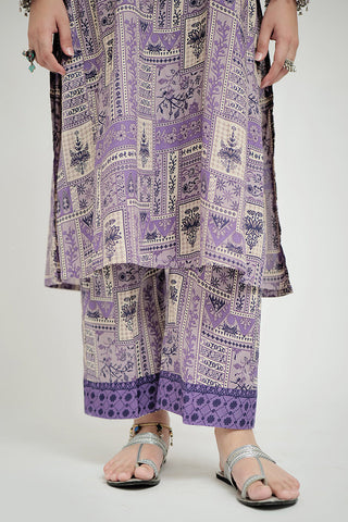 Picture of Senorita - LAC-02684 | Purple & Multicolor | Casual 2 Piece Suit  | Cotton Lawn Printed - Available at Raja Sahib